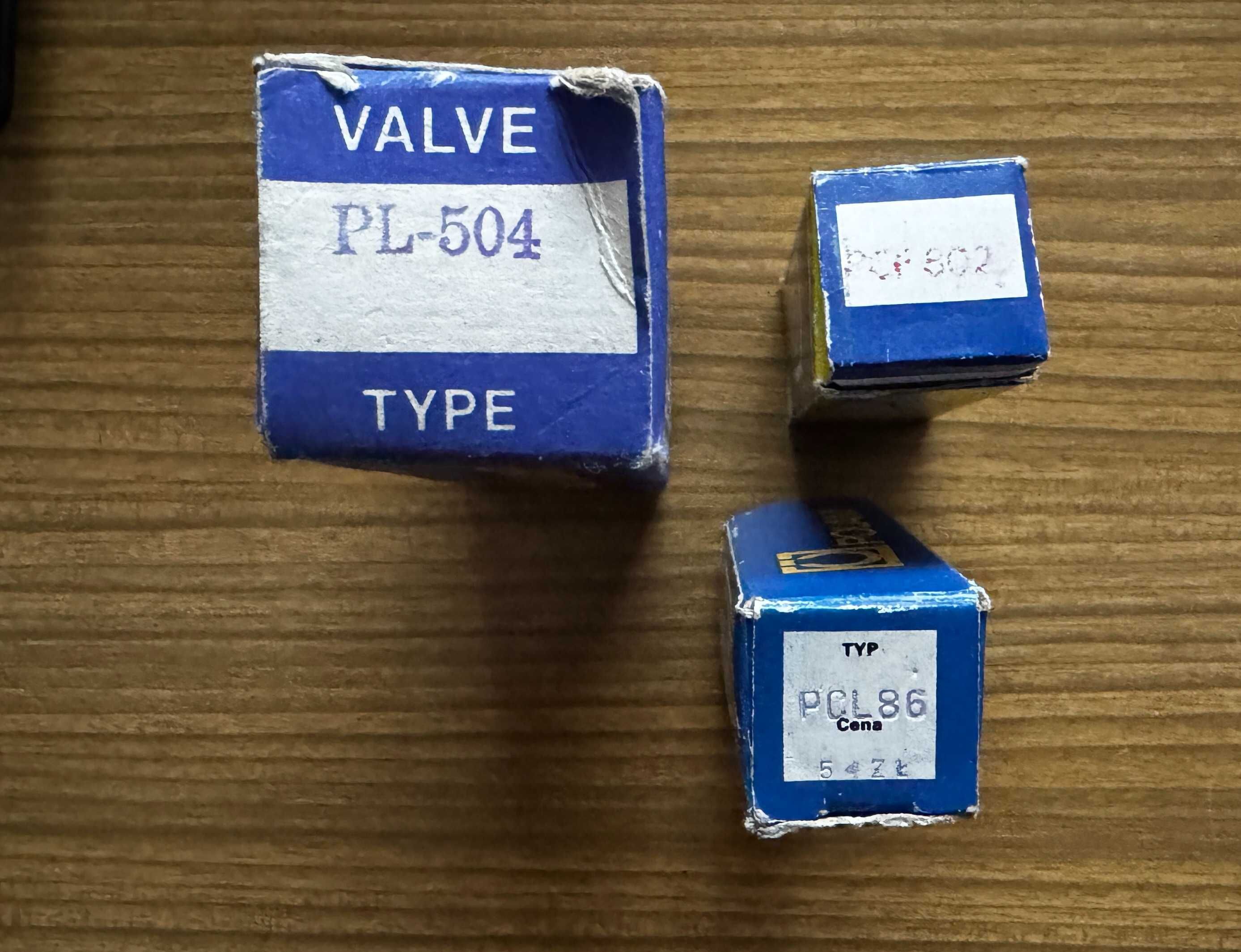 Lampy elektronowe zestaw: PCL 802, PL-504, PCL 86