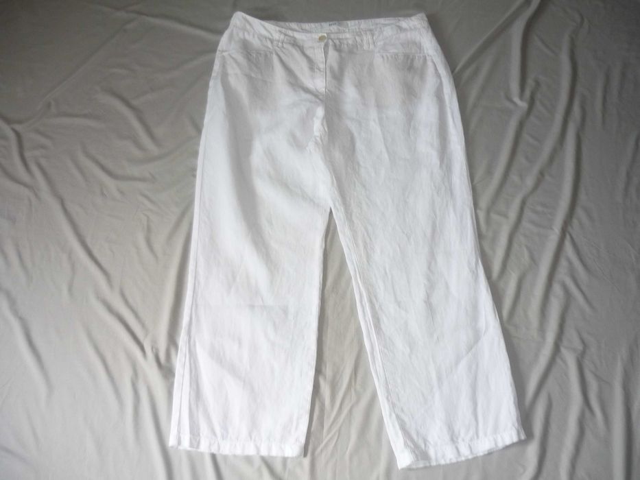 BRAX 100% Lienen білі лляні широкі штани великий розмір ідеальний стан