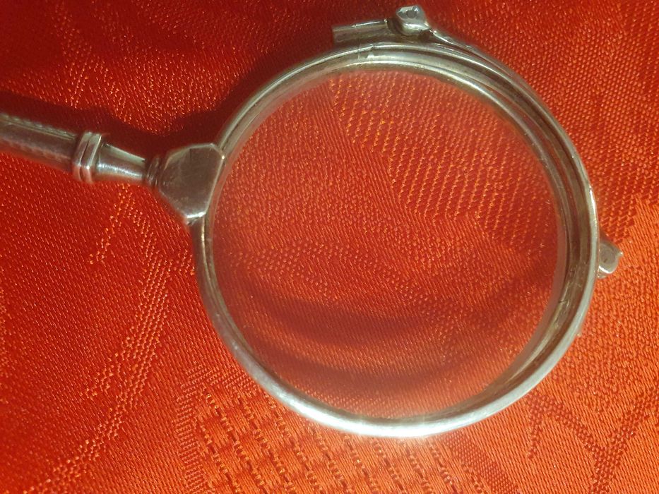 srebrne okulary binokle punce widoczne Ag.825