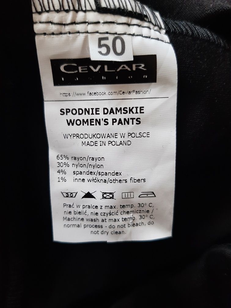 Spodnie czarne damskie Cevlar r.50 stretch nowe