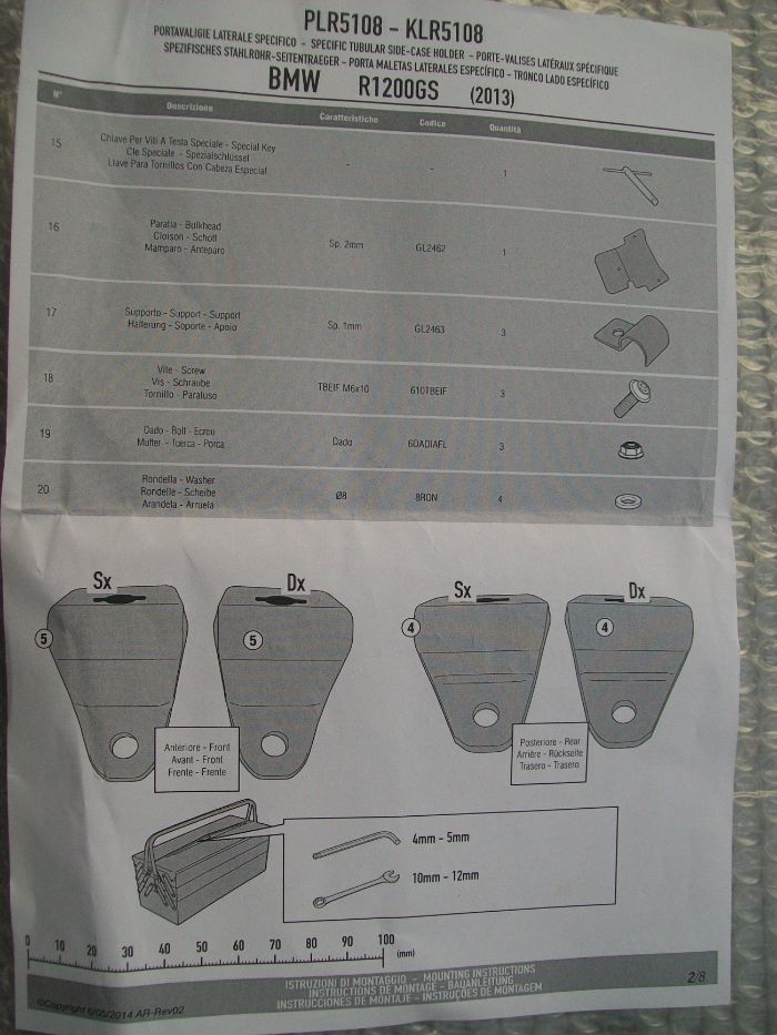 PLR5108 R1200GS (13>18) R1200GS adv(14>18) R1250GS(19)stelaż bocz.BMW