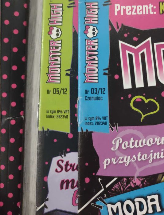 Lalki Monster high  magazyny gazetki zeszyt Rękawiczka teczka za darmo