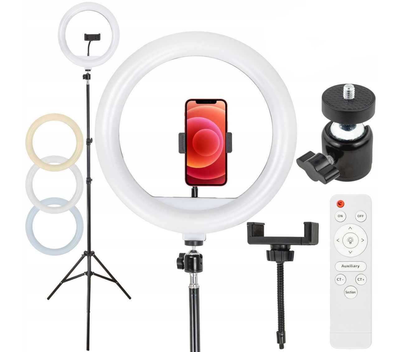 LAMPA PIERŚCIENIOWA LED ring ze statywem 220CM ring SELFIE 80W