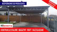Mały CARPORT - Wiatka - Zadaszenie |Garaż Blaszany - Garaże – ROMSTAL*