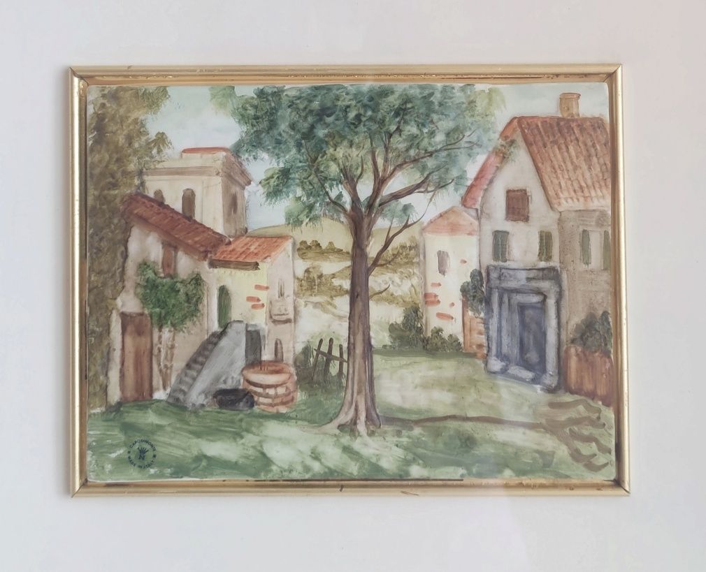 Quadro com porcelana capodimonte