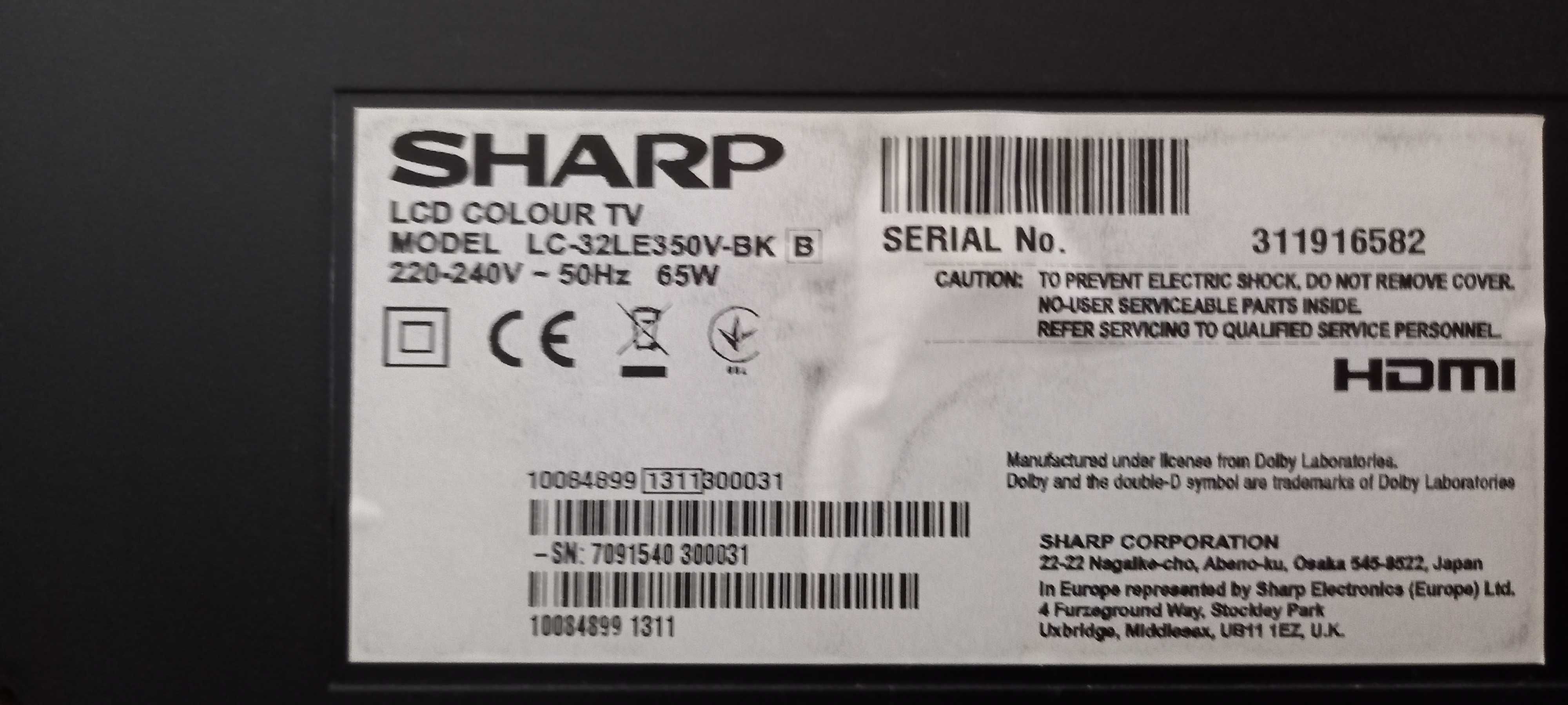 Sharp LC-32LE350V-BK Smart TV