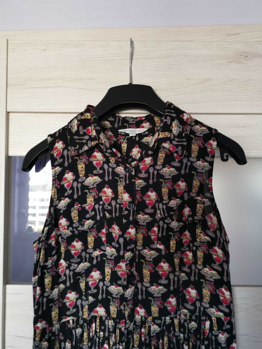 New Look kolorowa sukienka/ tunika w ciasteczkowy motyw S 36