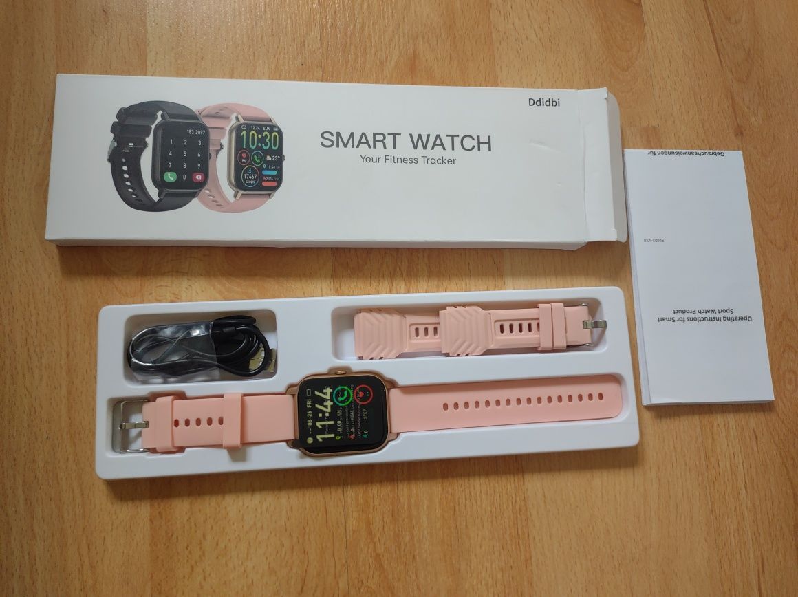 Smart Watch nowy, różowy