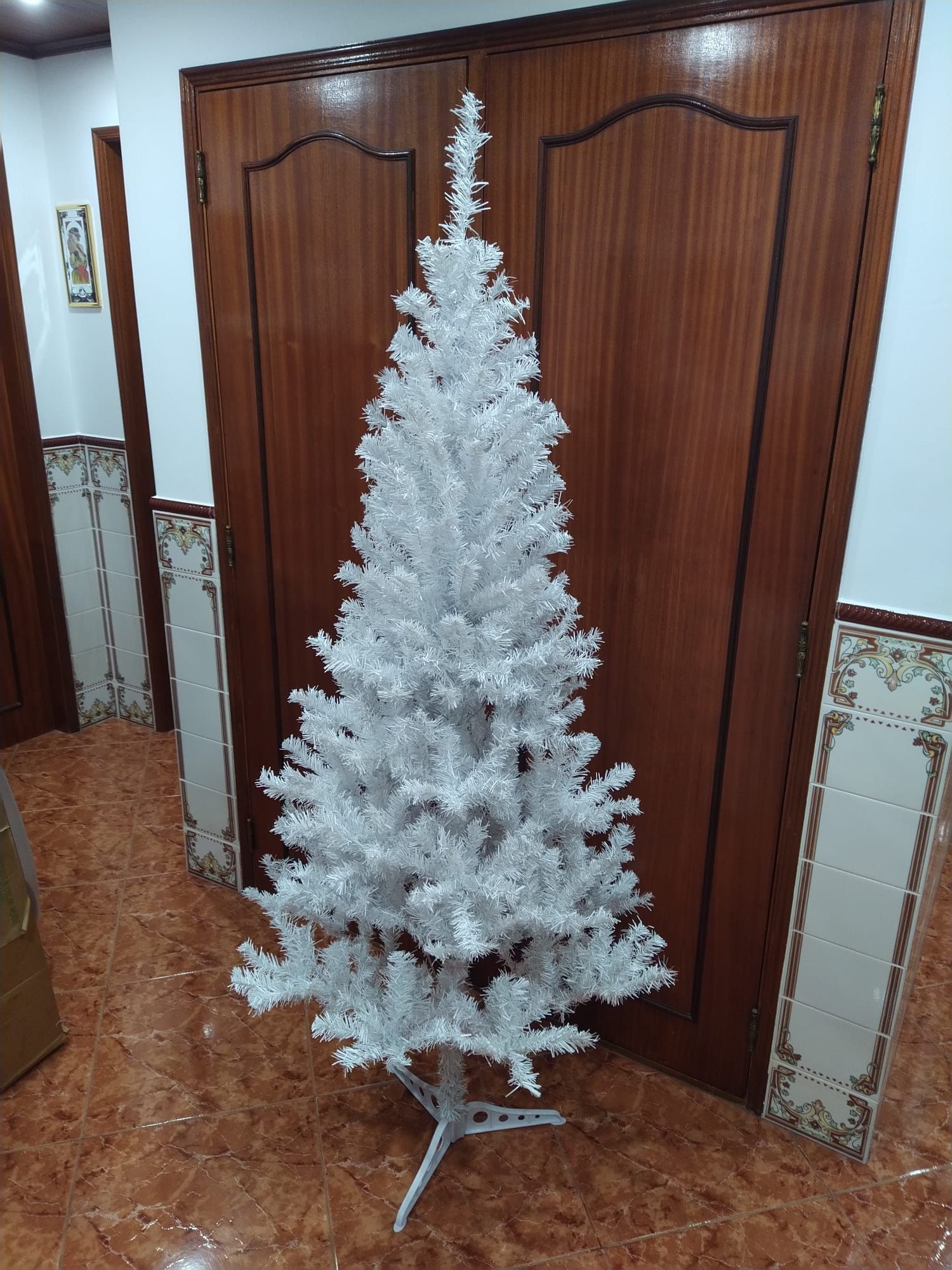 Árvore de natal branca casa quarto apartamento vivenda carro escritóri