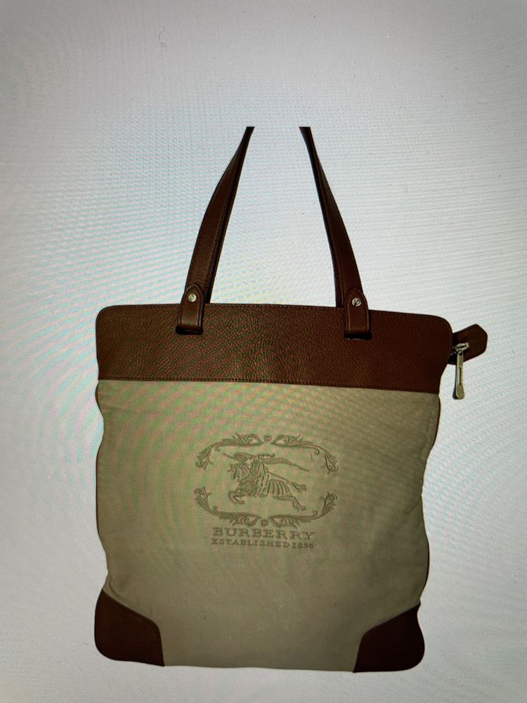 Burberry torba materiał i skóra
