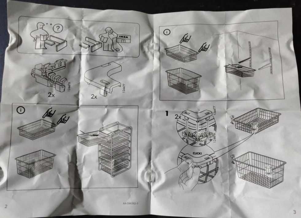 2 cestos de rede gama Algot IKEA  38 x 59 x 101 cm