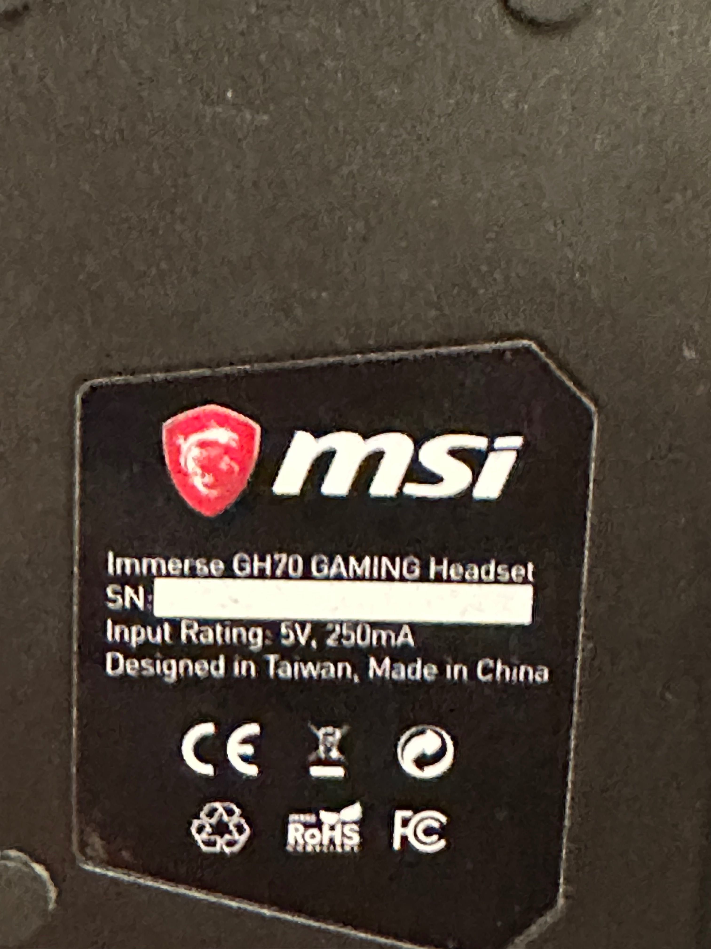 Игровая гарнитура MSI Immerse GH70