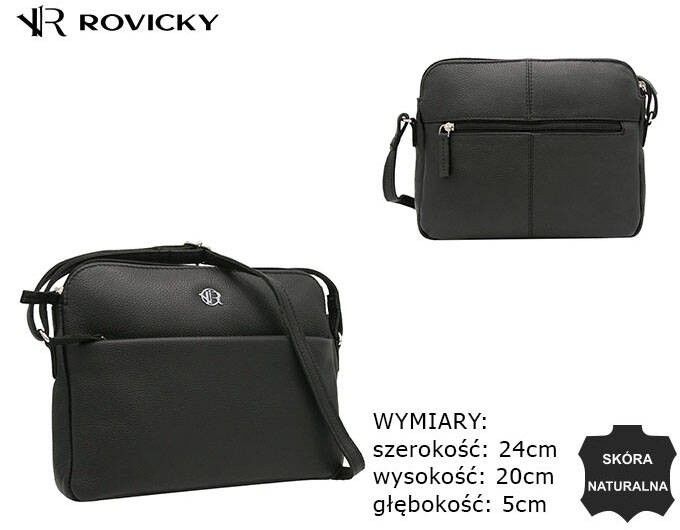 skórzana torebka damska z regulowanym paskiem - rovicky