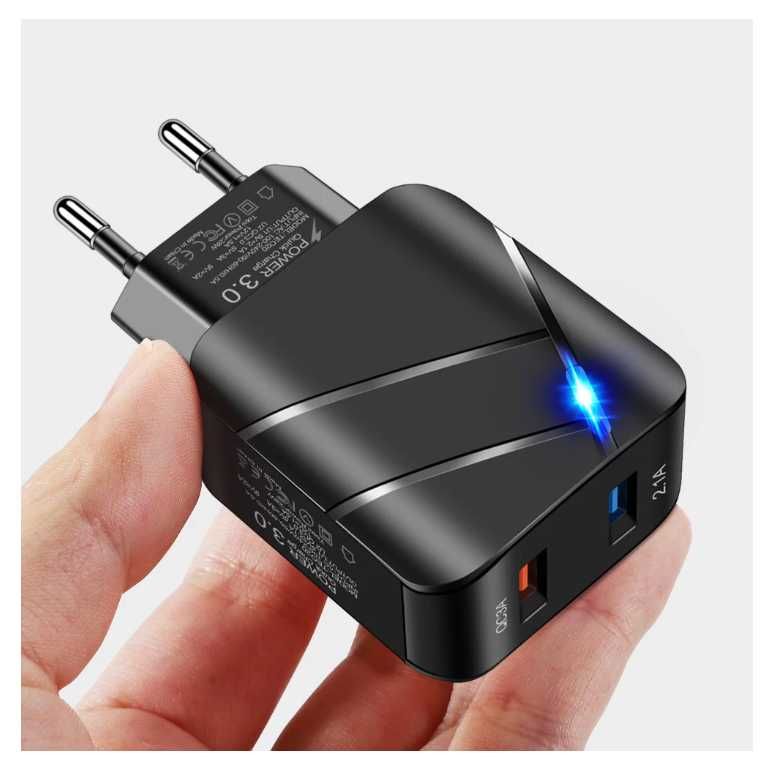 Быстрая зарядка для телефона 28W Uslion QC3.0 2USB Зарядное Xiaomi