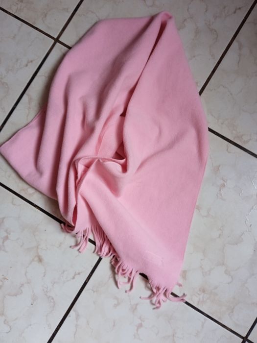 Czapka pudrowy róż + szalik z polaru