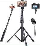 Statyw do telefonu, aparatu, kijek do selfie, tripod + pilot, 158 cm.
