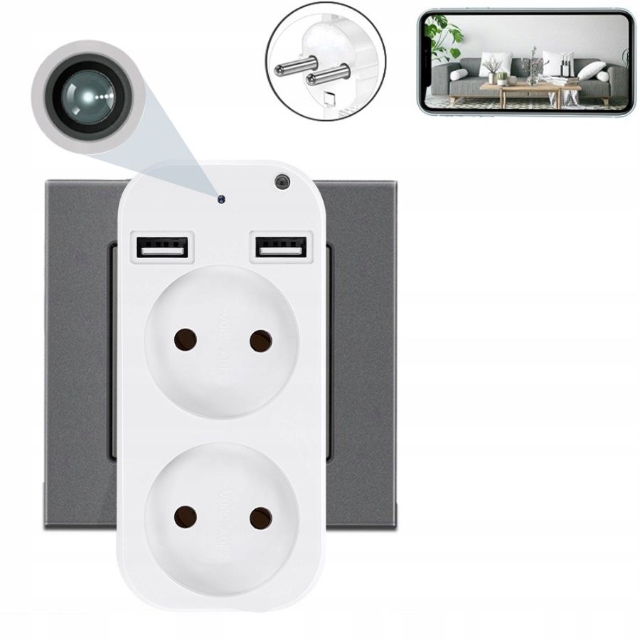 Ukryta Mini Kamera w Rozgałęźniku Adapterze FULL HD Wifi