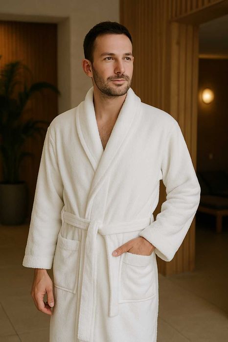 Szlafrok hotelowy Frotte Biały - UNISEX XXL