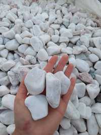 Białe otoczaki Janowickie kamień biały szary ozdobny ogród 1T dostawa