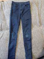 granatowe spodnie damskie 34 super skinny fit