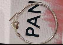 Bransoletka regulowana+ serce komplet typu Pandora do charms+ serce+ g