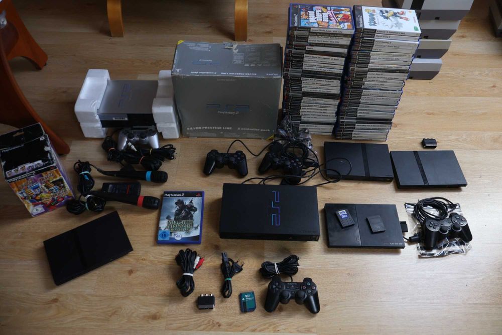 Konsole Gry Sony Playstation 2 Ps2 Fat , Silver Box Slim od 200zł BUZZ