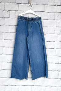 128 * ZARA * spodnie jeansy szerokie culotte niebieskie