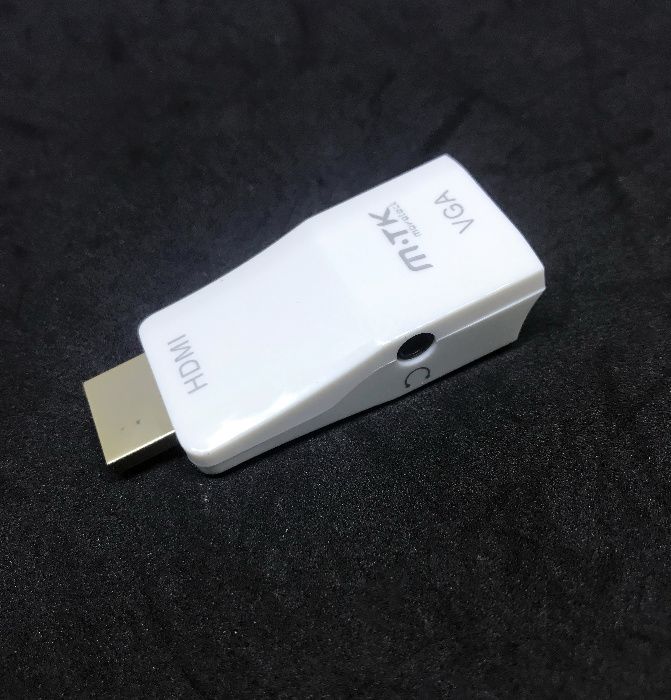 Adaptador conversor HDMI para VGA com saída de áudio Jack 3.5mm