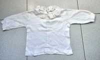 Camisola branca com detalhe na gola e nas costas 100% algodão, 9 meses