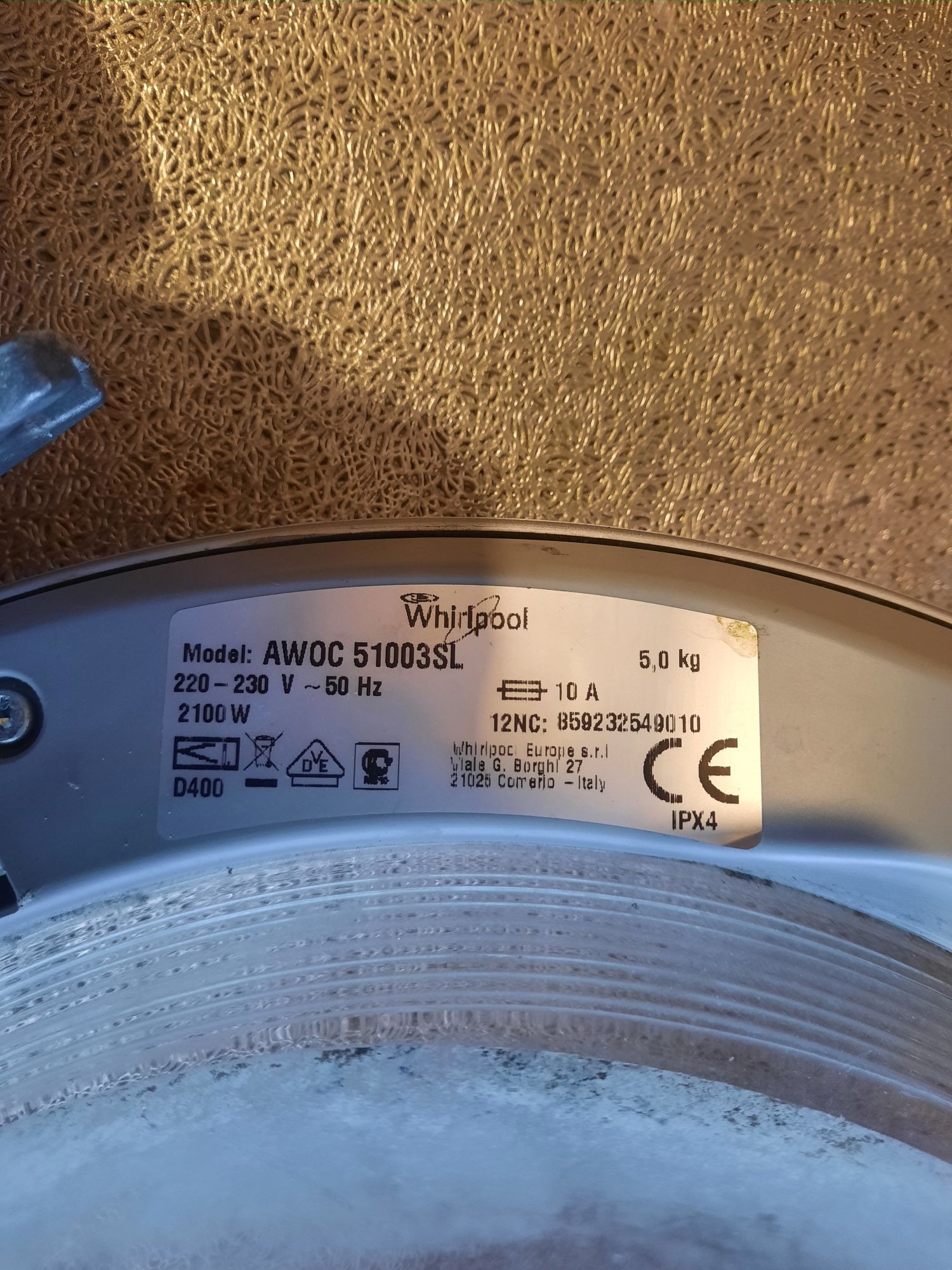 Drzwi, drzwiczki, pralka Whirlpool AWOC 50013SL