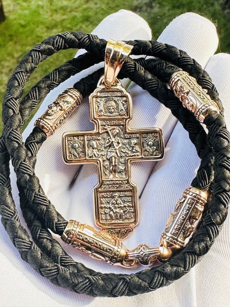 Мужской канат с акимовским крестом и золотыми всьавками