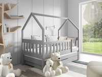 Sosnowe łóżko dla dzieci domek LUNA 2 z wysuwanym spaniem!