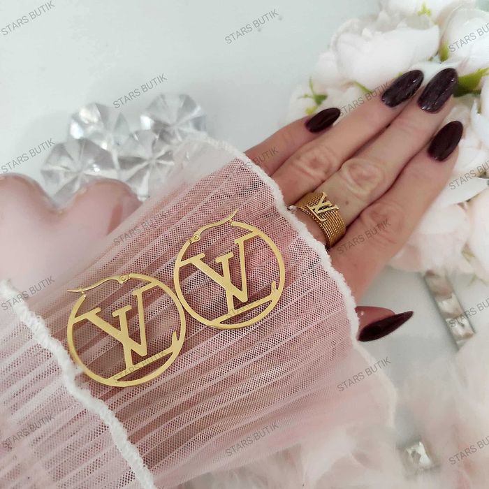 Kolczyki koła L*V stal chirurgiczna 316L unikat