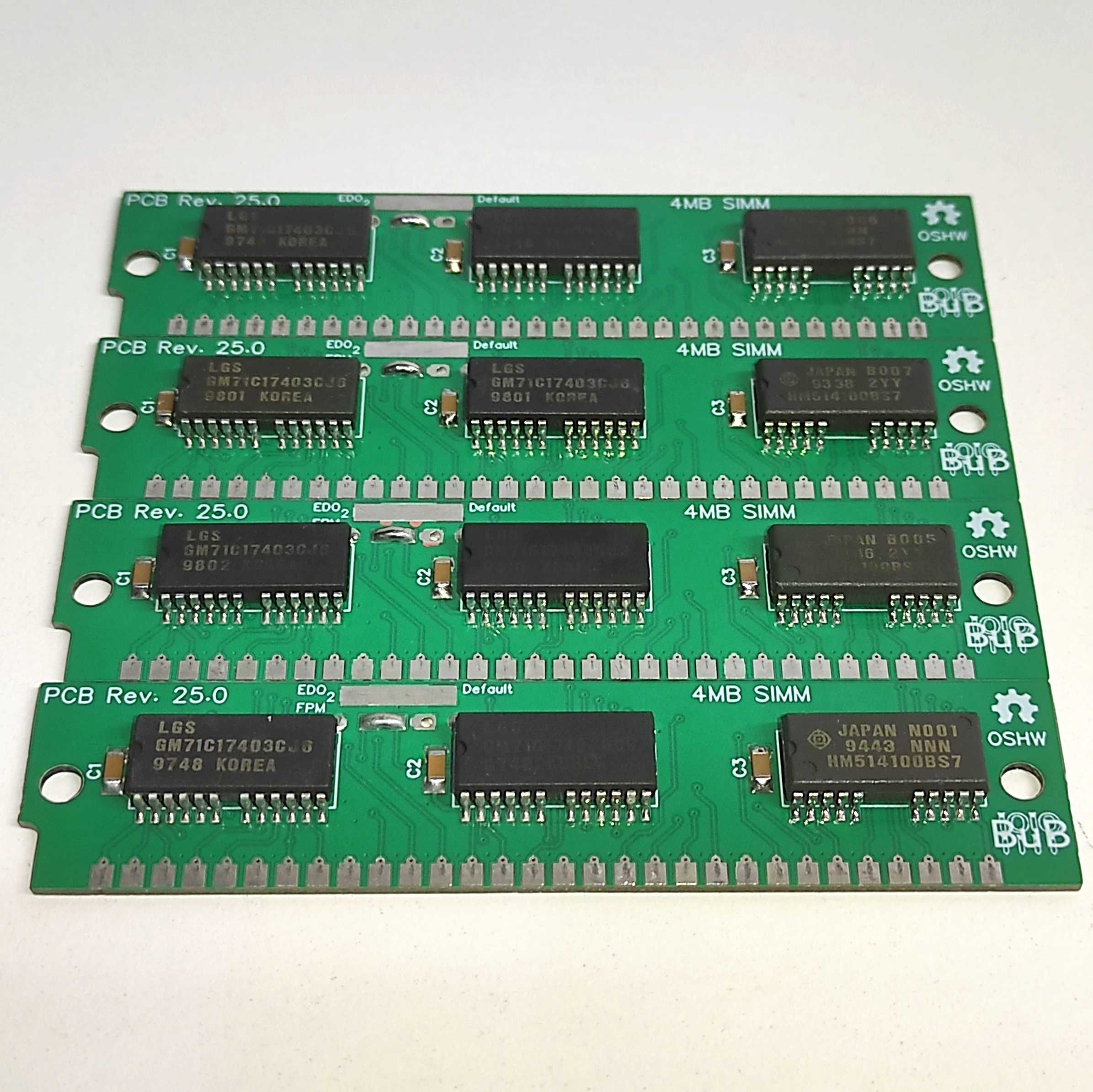 Pentes de Memória SIMM 30-pin 4MB para 286, 386 e 486