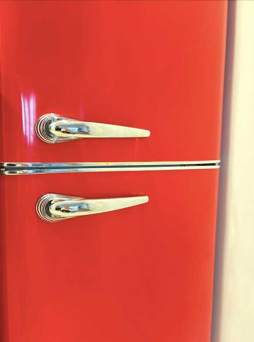Lodówka duża czerwona retro