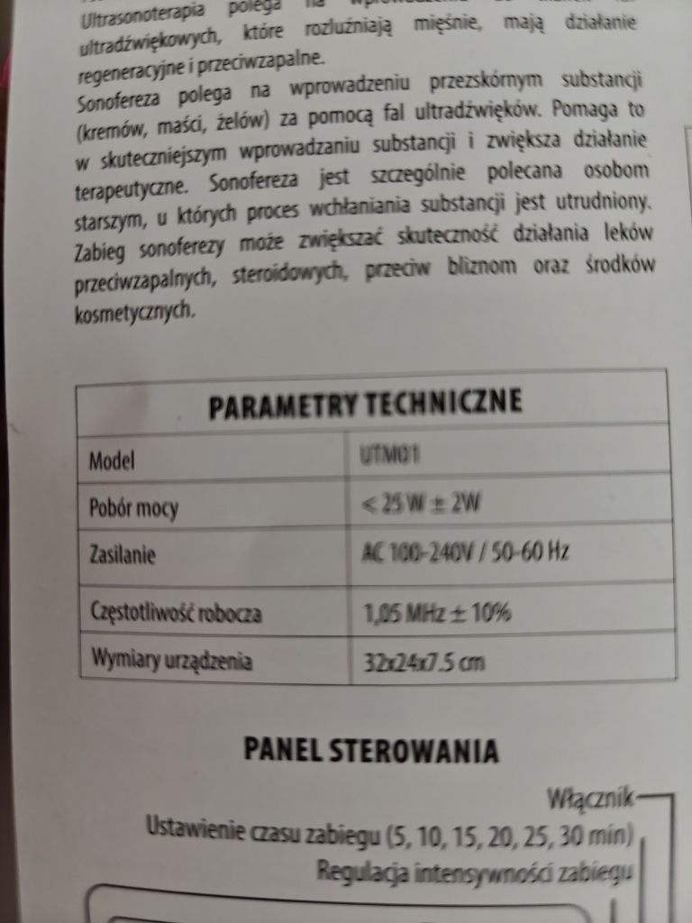 Przenośny aparat do ultradźwięków i sonoterapii PRO+4FIZJO
