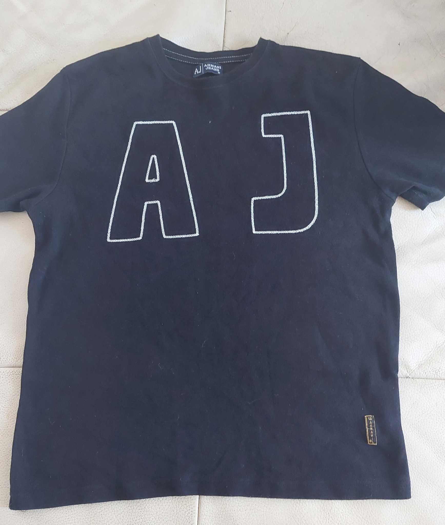 Armani Jeans; męska/ uniseks koszulka/ t-shirt, czarna; roz. M