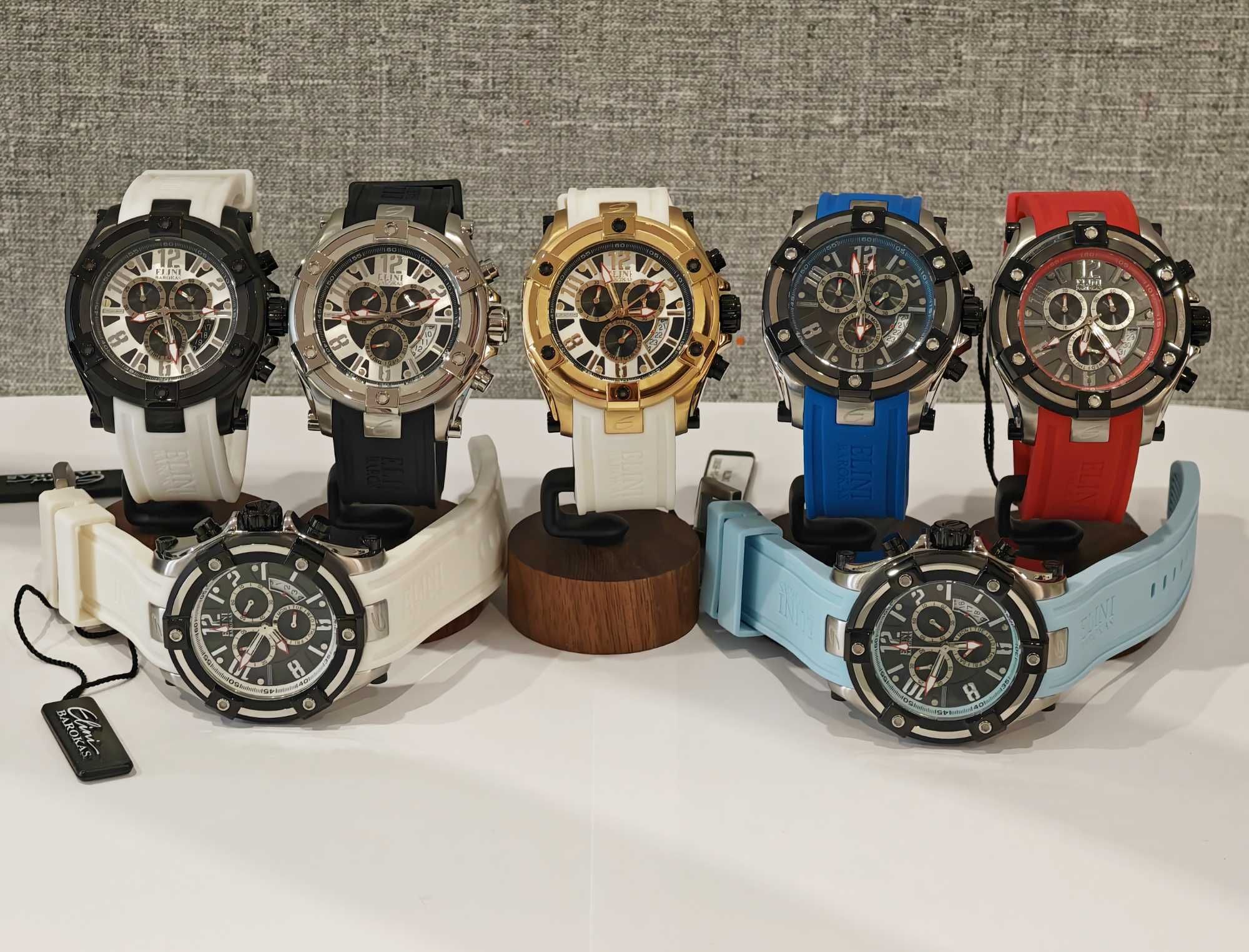 Чоловічий годинник Elini Barokas Gladiator Swiss Chrono Sapphitek 46.5