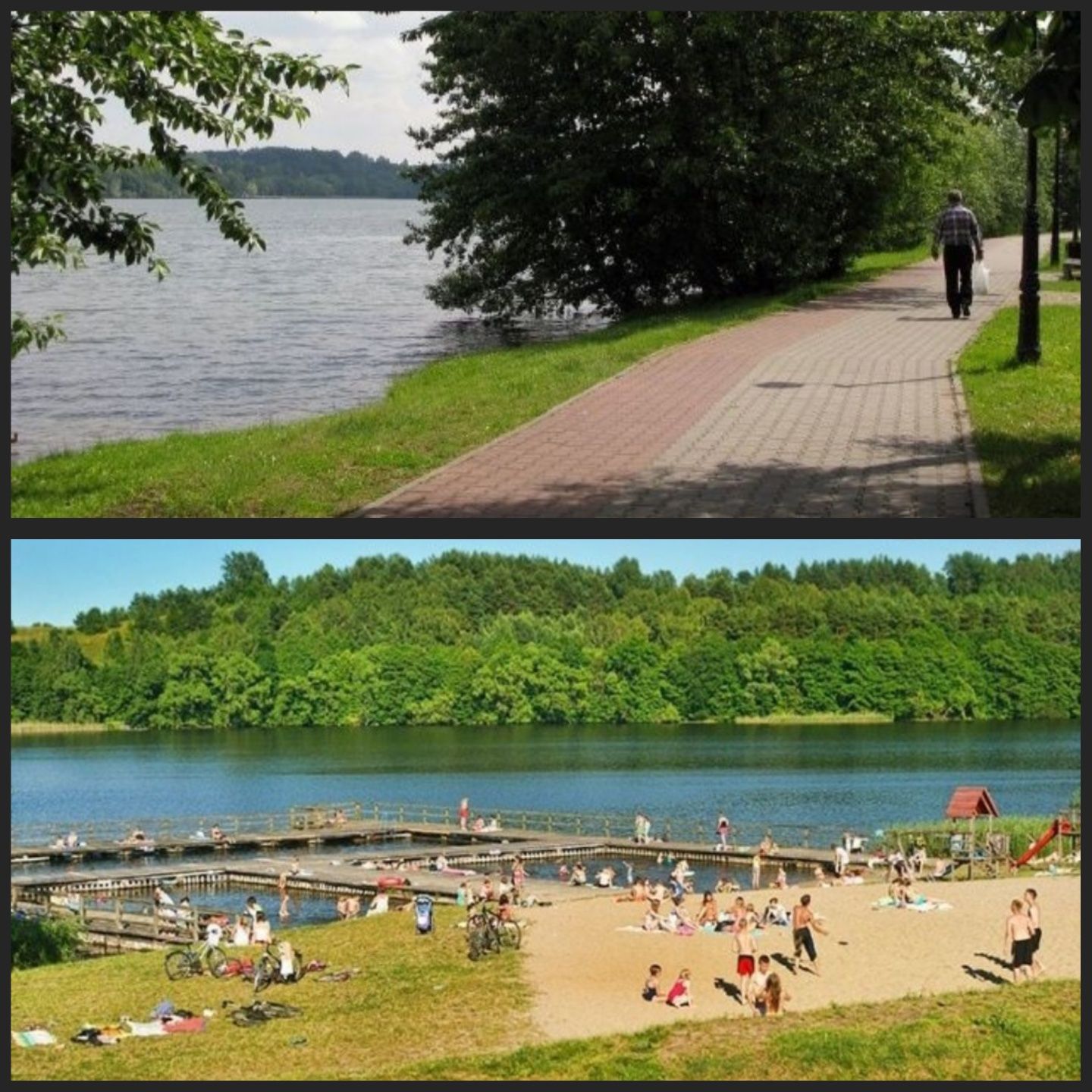 Pokoje noclegi mazury Mrągowo centrum przy fontannie nad jeziorem Czos
