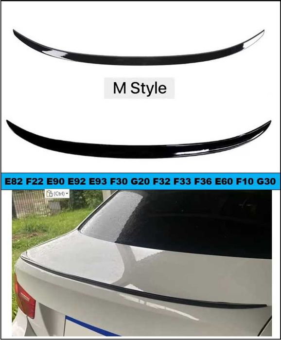 Spoiler aileron lip mala M Style preto brilhante vários modelos BMW