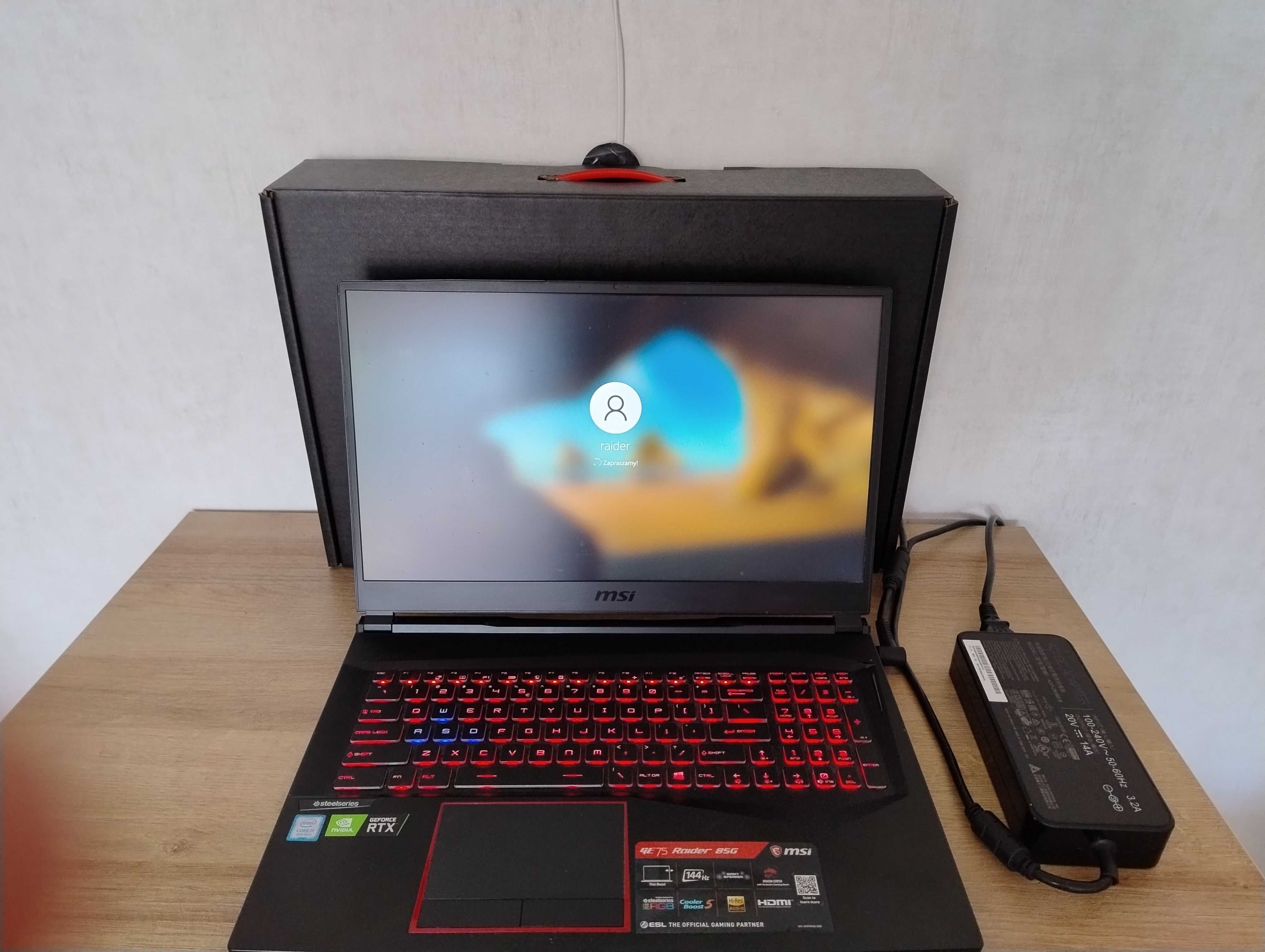 MSI GE75 Raider 8SG-054PL (i7+RTX2080+16GB RAM)