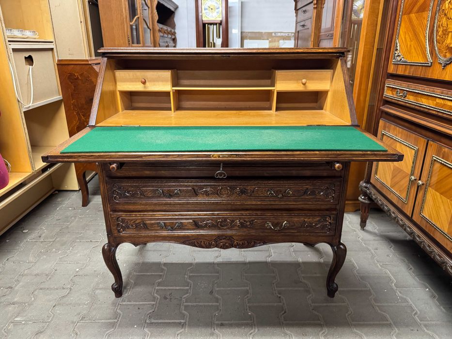 Sekretarzyk w stylu ludwikowskim komoda drewniana sekretarzyk dębowy