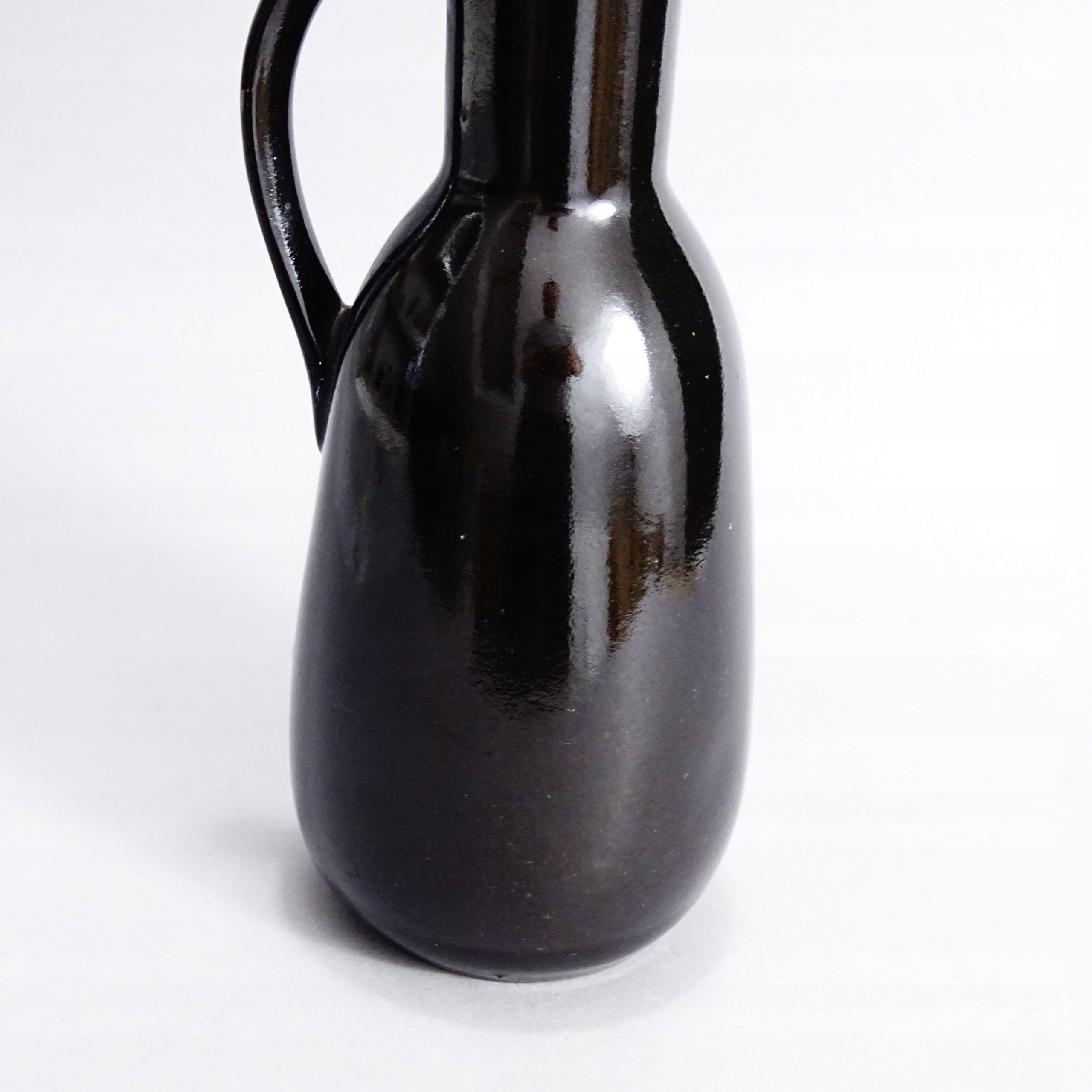 lata 60 piękny czarny ceramiczny wazon dzban 28.5 cm