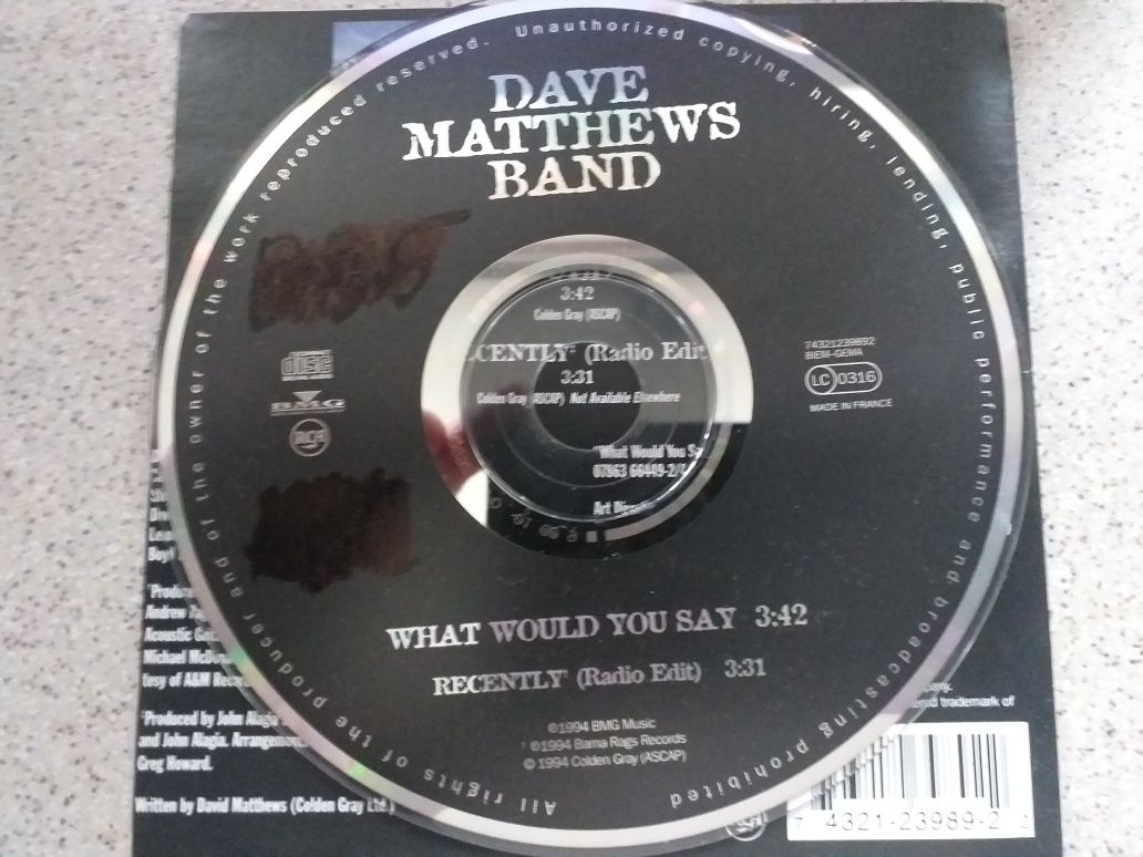 CD Singiel Dave Matthews Band What Would You Say BMG 1994 USA
