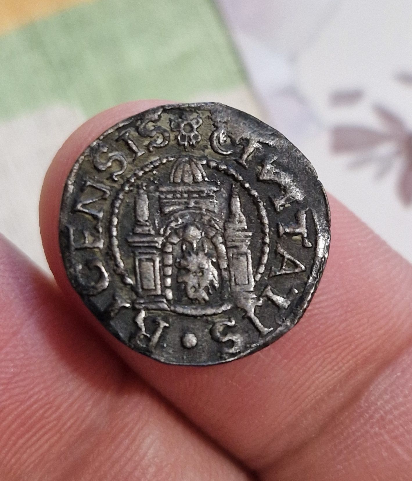 Moneta Szeląg 1571 miasto Ryga