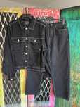 Zestaw komplet rozpinana kurtka jeansowa spodnie jeansowe baggy Cropp