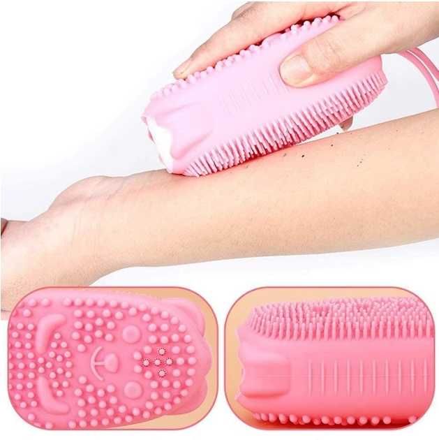 Двухсторонняя силиконовая мочалка массажная для тела Bath Brush