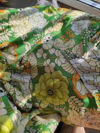 Zielona sukienka maxi w kwiaty rozmiar uniwersalny jedwab wiskoza