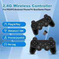 2.4G kontroler bezprzewodowy z joystickiem 360 ° dla PS3/ 2 SZTUKI