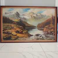 Obraz drewniana rama krajobraz 105cm x 66cm